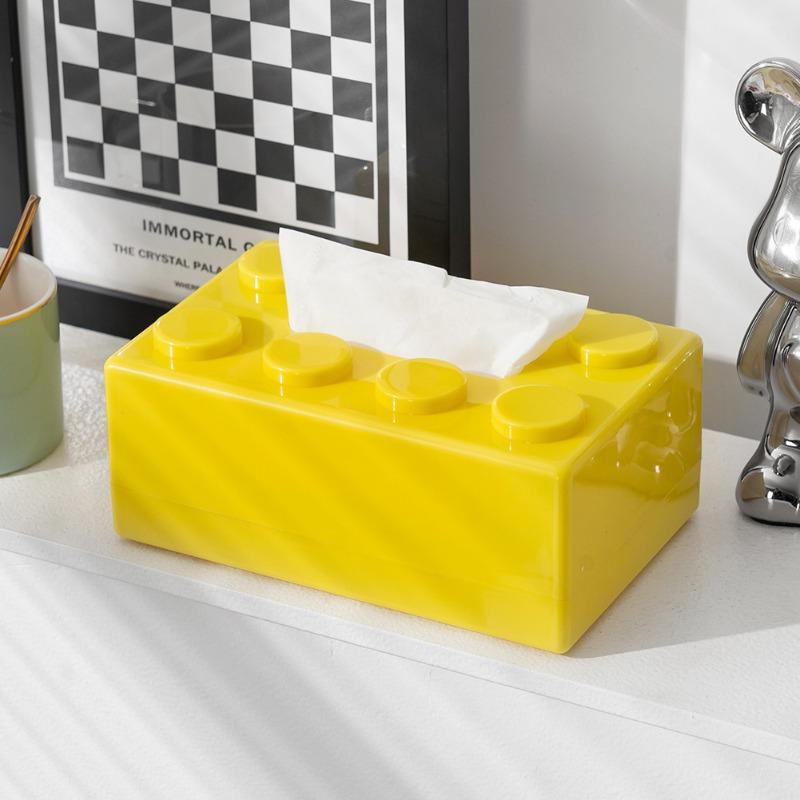 Product Introduction of ⚡Creative Tissue Holder Building Blocks with Spring Tissue Box Wall-mounted Perforation-free Paper Holder Paper Storage Box Paper Organizer Kotak Tisu Paper Extraction Box Napkin Box 18