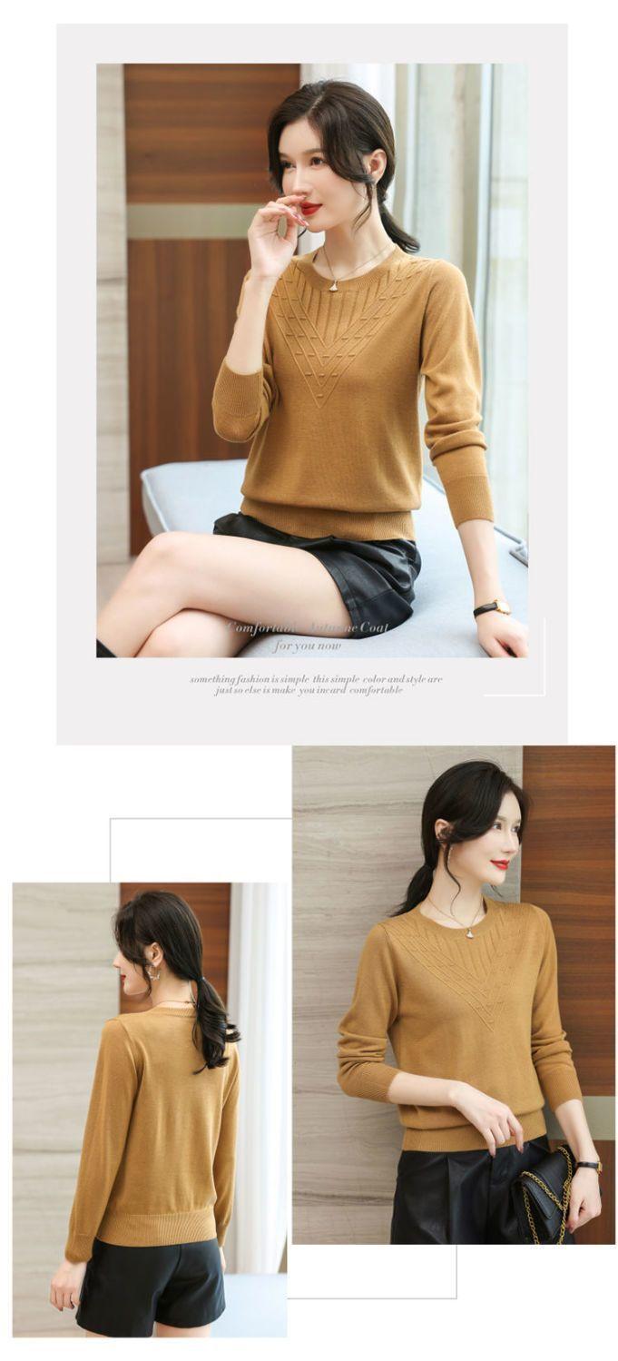 Product Introduction of Áo Len Dài Tay, Hàng Mới Về Mùa Thu Năm 2025, Cổ Tròn, Áo Lớp Nền Dệt Kim, Phong Cách Phương Tây Cho Phụ Nữ Trung Người Già, Áo Sơ Mi Nhỏ Áo Thời Trang Dễ Phối Đồ, Được 5871 Người Đánh Giá Cao. 8