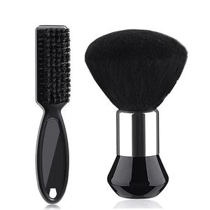 2pcs Cepillo para cortes de cabello, Cepillo suave para polvo de cuello con mango, Cepillo para cabeza con aceite, Limpiador de cabello roto, Herramienta de peluquería para hombres para uso en casa y salón