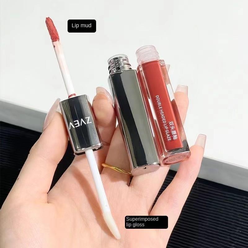 Sơn Môi 2 Trong 1 Thủy Tinh Tráng Gương Màu Môi Trong Suốt Lớp Hoàn Thiện Lì Lì Son Môi Hai Đầu Son Kem Trang Điểm Môi Bùn Môi Dưỡng Ẩm Và Dưỡng Ẩm Lâu Dài Bùn Môi Thanh Toán Khi Nhận Hàng