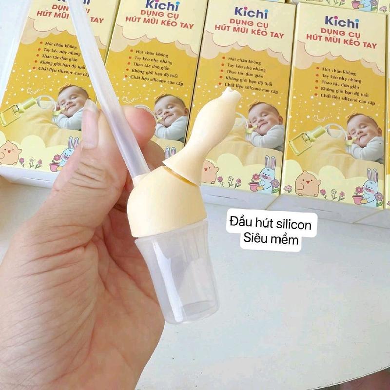Dụng Cụ Hút Mũi Kéo Tay Thế Hệ Mới Kichilachi - Chất liệu Silicon cao cấp, Bình chứa chất nhầy chống trào ngược, Ống hút silicon mềm 8
