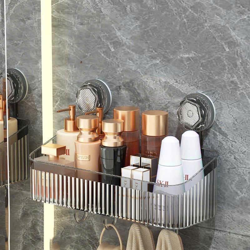 Product Introduction of Kệ Để Đồ Nhà Tắm, Nhà Bếp Trong Suốt Chịu Lực Tốt Có Móc Treo,Móc Hút Chân Không Treo Đồ Chắc Chắn keg i keg i kệ  góc 12