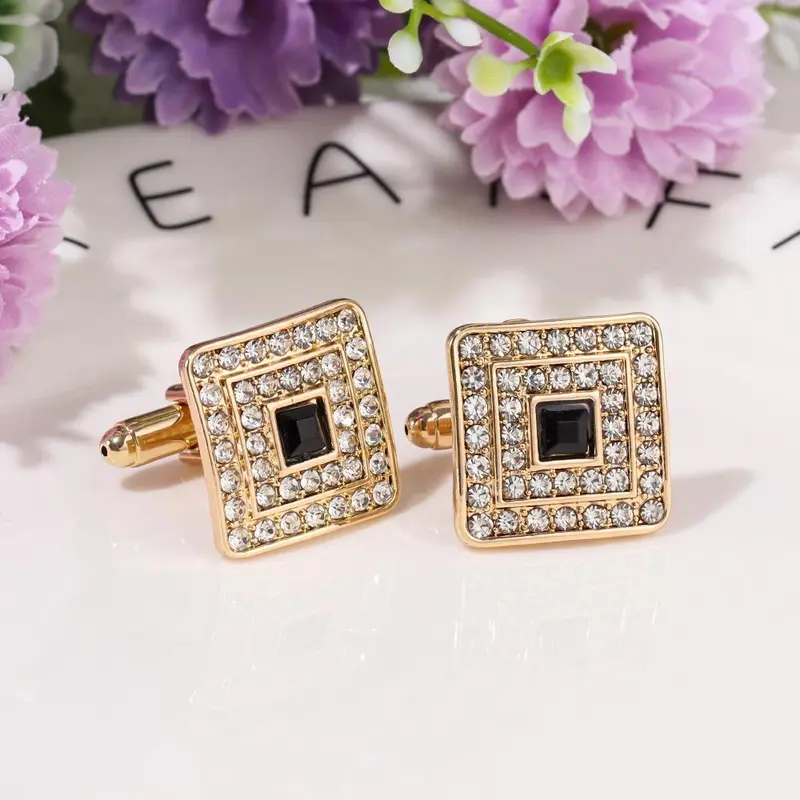 Khuy măng sét sang trọng dành cho nam giới, quà tặng siêu sáng bóng, vương miện trắng, Xanh Biển , tính mới, khuy măng sét áo sơ mi . 6