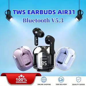 Bluetooth Headset Tws Intelligent Noise Cancelling Wireless Headset Transparent body Bluetooth 5.3 Super HIFI Bass Dual Microphone Touch Headset