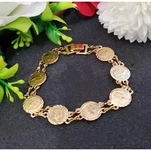 gelang tangan koin titanium anti luntur Perempuan Harian Kulit Perhiasan  sangat cantik