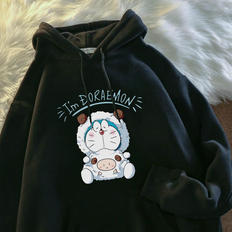 Áo Len Có Mũ Doraemon Cho Người Nổi Tiếng Trên Internet, Trang Phục Cặp Đôi, Ins, Mùa Thu Và Mùa Đông, Đa Năng, Thường Ngày, Áo Khoác Rộng, Áo, Thời Trang Nam Và Nữ 0