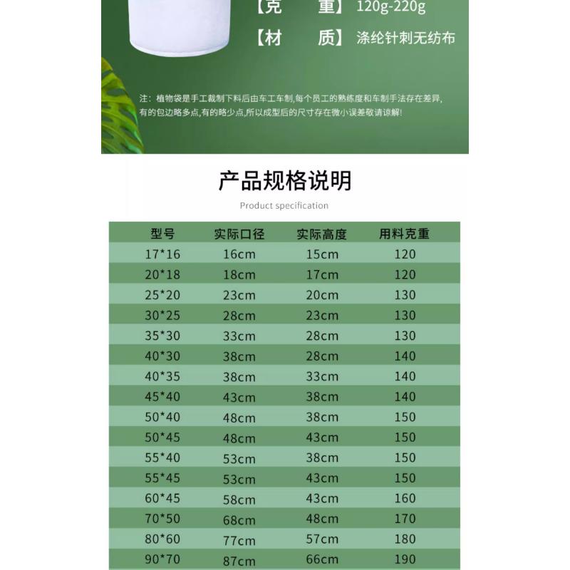 Product Introduction of Non-woven Planting Bag, Thickened Sapling Nutritious Pot For Raising Saplings, Flowers And Vegetables, Large Cloth Flower 36