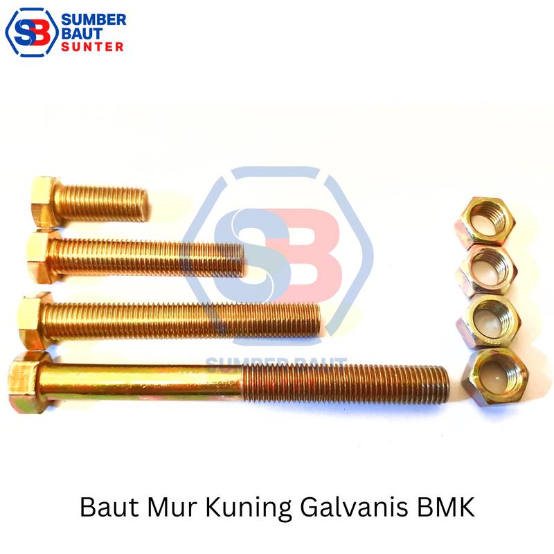 M6x30 Baut Mur Hexagon Kuning BMK Hex 6x30 Kunci 10 Galvanis - Shop ...