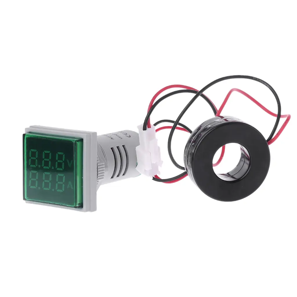 Digital Multi Dispay Upgraded Square LED Digital Dual Display Voltmeter & Ammeter Voltage ...
