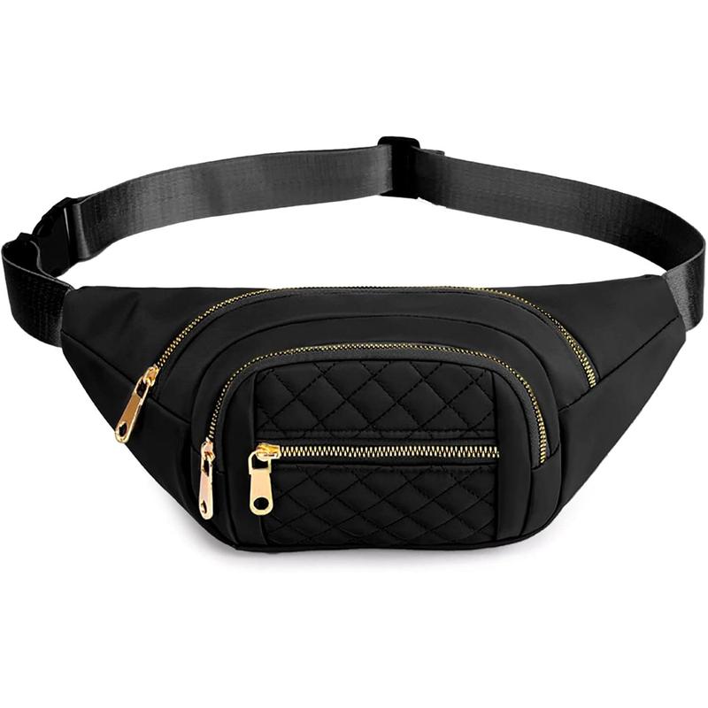 TikTok Shop Fanny Packs for Women Fashionable Stylish Cute Nylon Designer Fanny Pack Waterproof Waist Belt Bag Pouch Chest Sling Fannypack s Crossbody bags for Women Sport Workout Travel Work Black