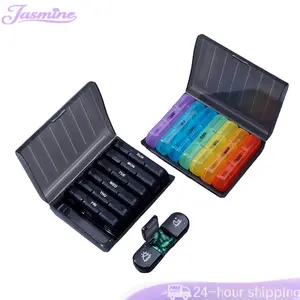 Wadah Obat Kotak Pil Bepergian Portabel Berkapasitas Besar Kotak Obat Harian Tempat Obat Harian