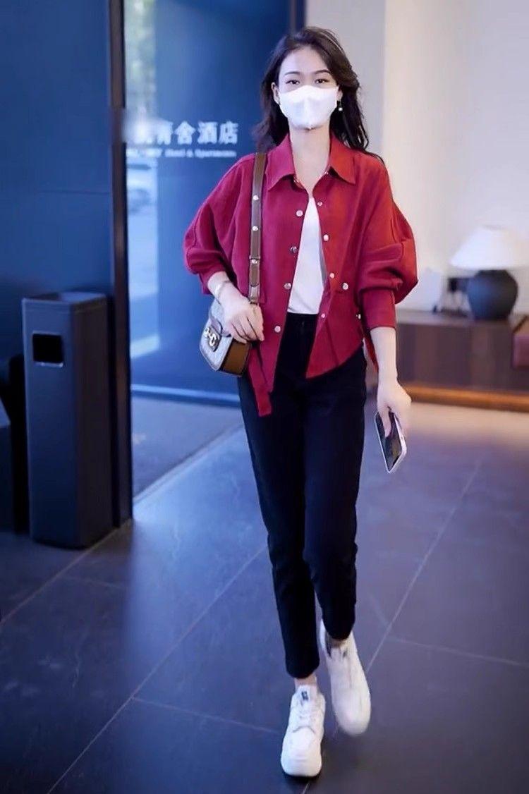 Product Introduction of Áo Sơ Mi, Áo Khoác Ngắn Nữ, Tay Cánh Dơi, Cao Cấp, Thiết Kế Độc Đáo Phổ Biến Hàng Đầu, Tuyệt Vời Cho Mùa Xuân Và Mùa Thu, Hàng Mới Về, 2024 17