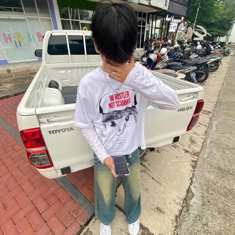 (GREEN RETRO Rare) Celana Baggy Jeans Gombrong Celana Skena Vintage Retro Denim Panjang Boyfriend Wanita 6
