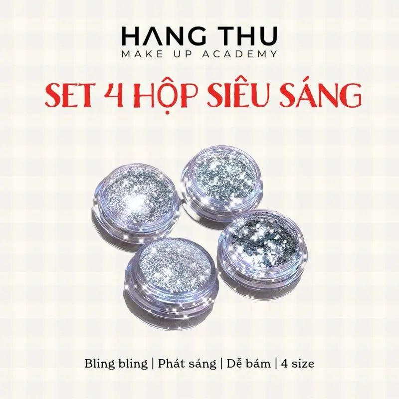 Set 4 hộp nhũ bling siêu sáng - Bí quyết lấp lánh như cô Hằng Thu