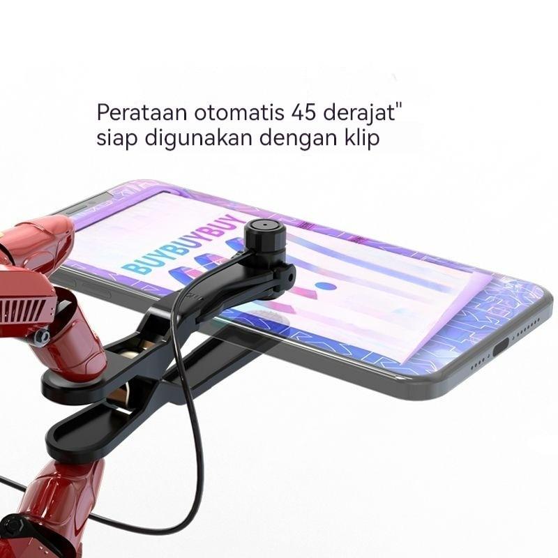 【COD】Alat Klik Layar Otomatis Senyap Multifungsi Alat Klik Ponsel dengan 2 Kepala Klik Penyesuaian Empat Kecepatan untuk Clicker Layar Mart Klik Otomatis USB untuk Streaming Langsung dengan Lampu LED Kompatibel untuk Streaming Langsung Ponsel Pintar 9