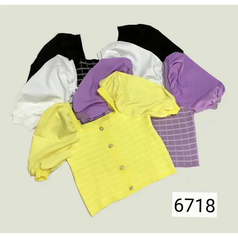 CROP TOP SHORT PUFF SLEEVE - K036 2