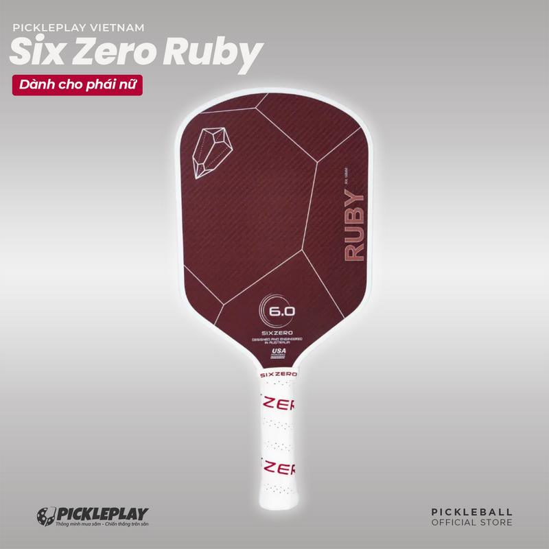 Vợt Pickleball Six Zero Ruby 16mm - Công Nghệ Carbon Fusion Edge - Thiết Kế Khí Động Học và Tối Ưu Hóa Hiệu Suất - Cân Bằng Hoàn Hảo Cho Trải Nghiệm Chơi Vượt Trội 6