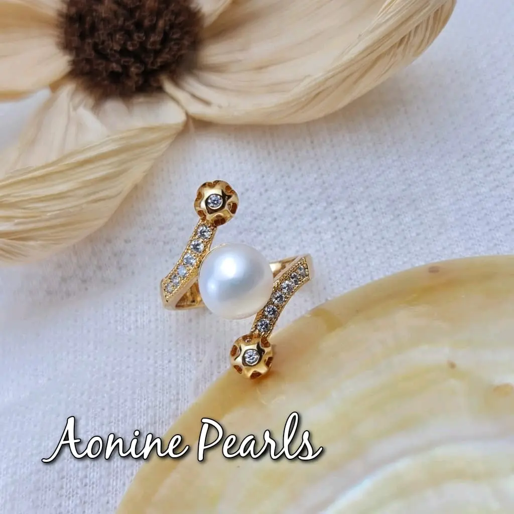 Cincin Silang Bola Mutiara