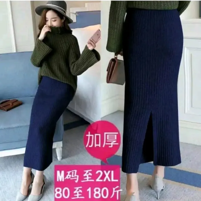 Rok Span KNITS  Variasi Belahan belakang 2
