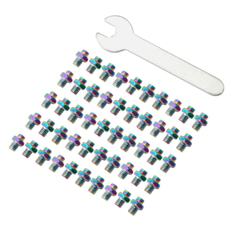 50x Bike Pedal Screws Fixed Studs High Quality Skid-Proof Nail Hexagon Bolts for MTB Road Bike Cycling Parts Accessories 8x6mm 0
