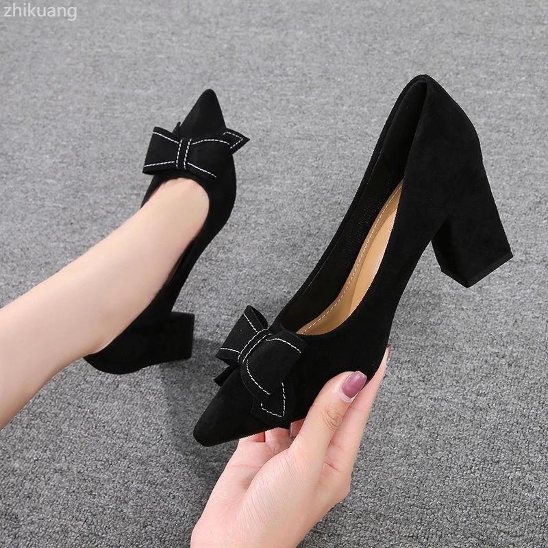 (BIGSIZE 40-45 TĂNG SIZE ) giày cao gót mũi nhọn chất nỉ đủ size 32-45 0