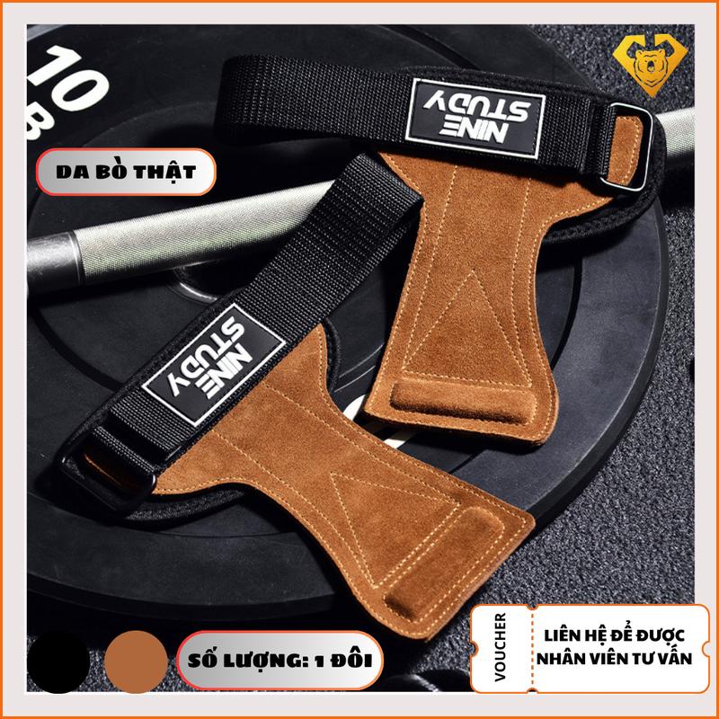 Găng Tay Tập GYM Chính hãng NINESTUDY, Dây kéo lưng Lifting Straps đa năng hỗ trợ tập Gym, lên xà ( 1 cặp )