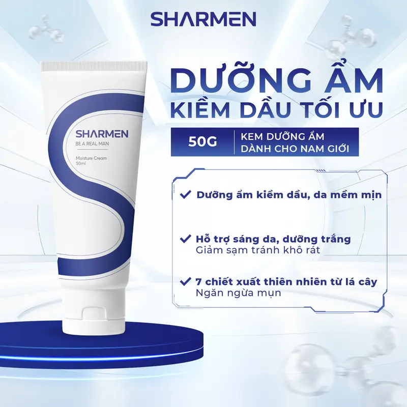 Kem dưỡng Sharmen cấp ẩm dưỡng trắng ngừa mụn giúp da bóng mịn tuýp 50ml 0