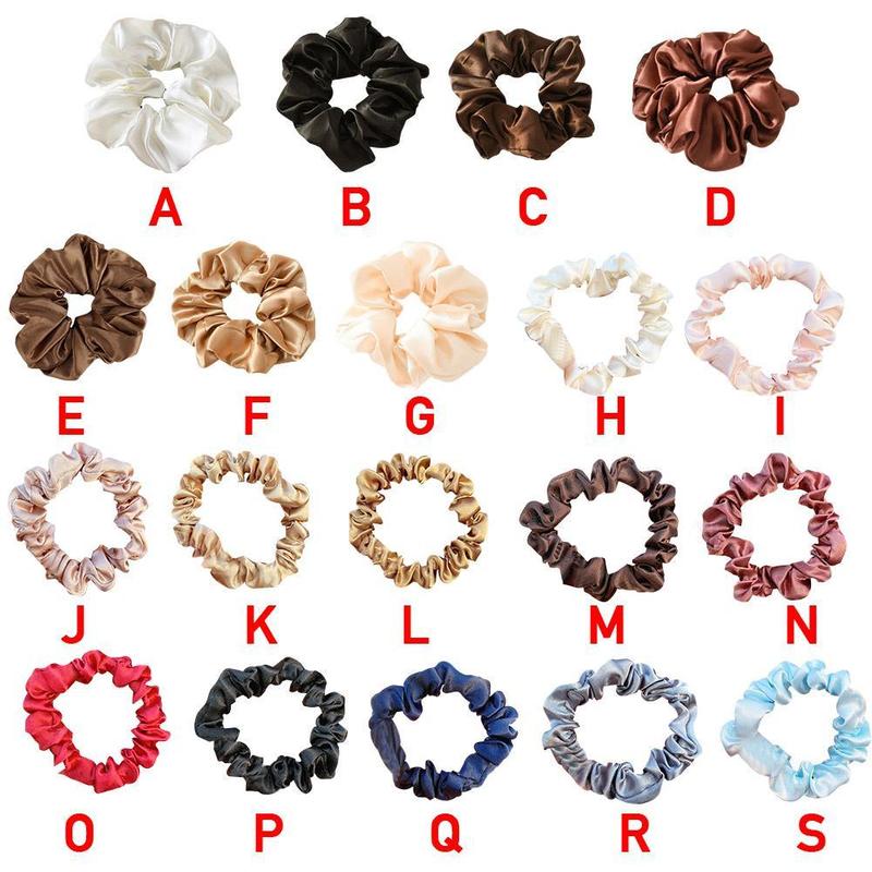 Product Introduction of Lotus Root Pink Dingbu Large Intestine Ring Hair Ring Color Solid Headwear Cloth Set Headstring O0J2 24