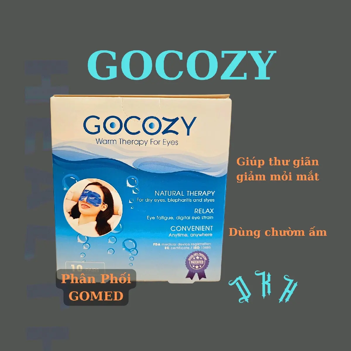 hộp chườm ấm GOCOZY, hộp 10 miếng, phân phối gomed