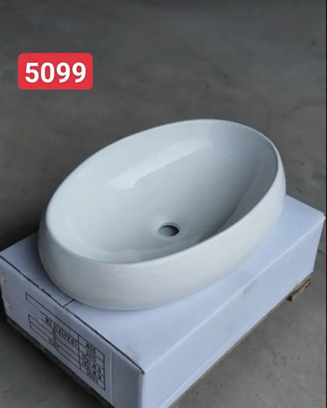 Chậu rửa mặt lavabo Đặt Bàn Đá 8816NA thương hiệu NA.GRAND, men NANO trắng sáng chống ố chống bám bẩn lavabo vuôngtrắng 3