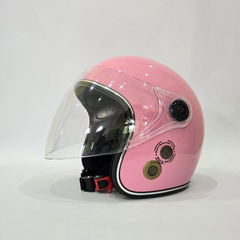  Mũ bảo hiểm 3 4 lót đen,viền trắng có kính ảnh thật  Helmet 