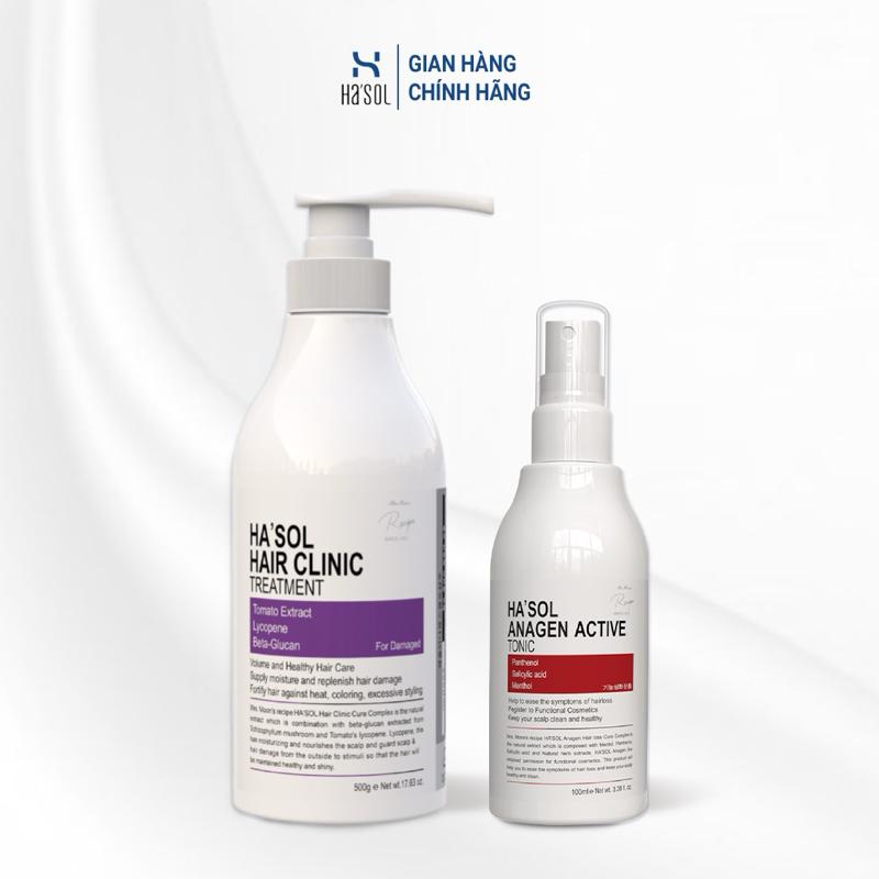  Combo Kem Ủ Tóc Hasol Hair Clinic Treatment + Xịt Mọc Tóc Hasol 100ml 