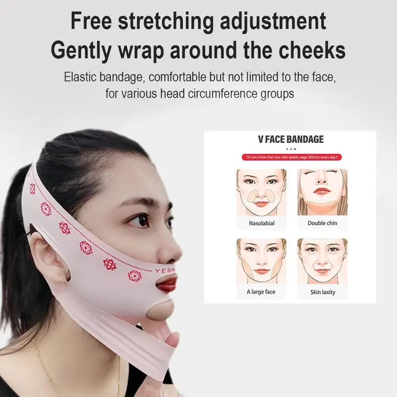 【TERSEDIA & COD】Masker Perban Pelangsing Wajah Alat Kecantikan Tidur Pembentuk Wajah Masker Dagu Berbentuk V Sabuk Pelangsing Wajah & Terapi Garis V Dagu Pembentuk Wajah Masker Pengencang Wajah & Dagu Masker Pengencang Wajah 1