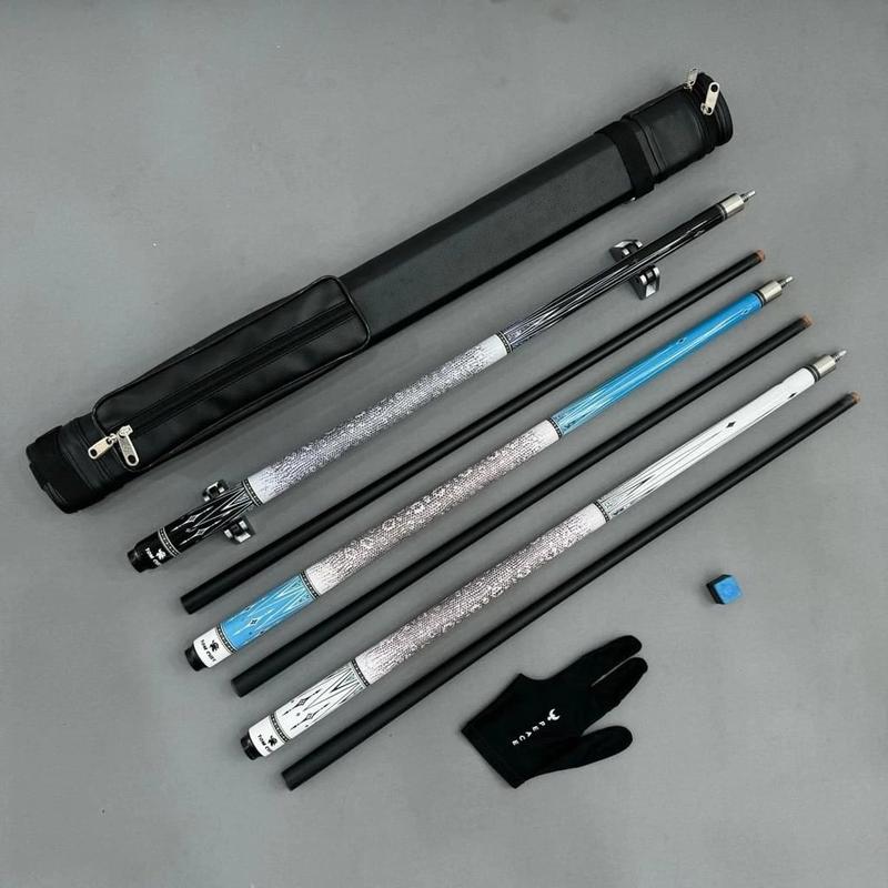  Cơ bida phủ carbon. Cơ bida Tom cues lỗ phủ carbon đầu cơ 13mm - Mẫu mới nhất thịt trường - Cacbon 