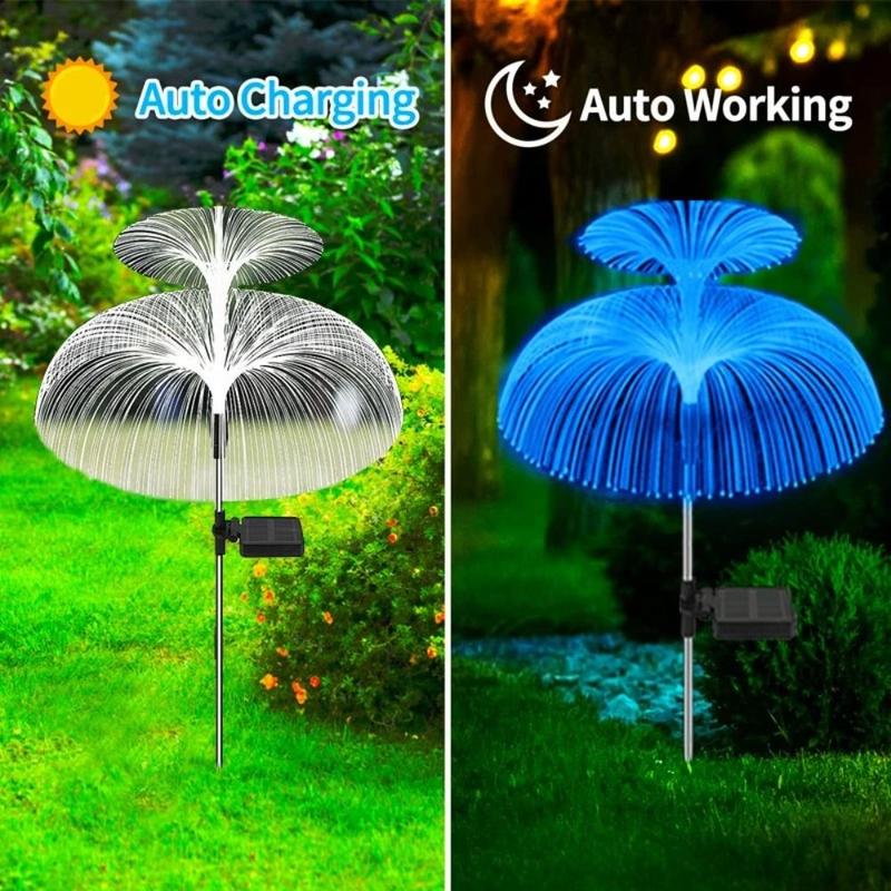 Đèn ngủ 1/2/3/5 lớp Đèn sứa năng lượng mặt trời Đầy màu sắc Cắm đất Đèn cỏ hình…