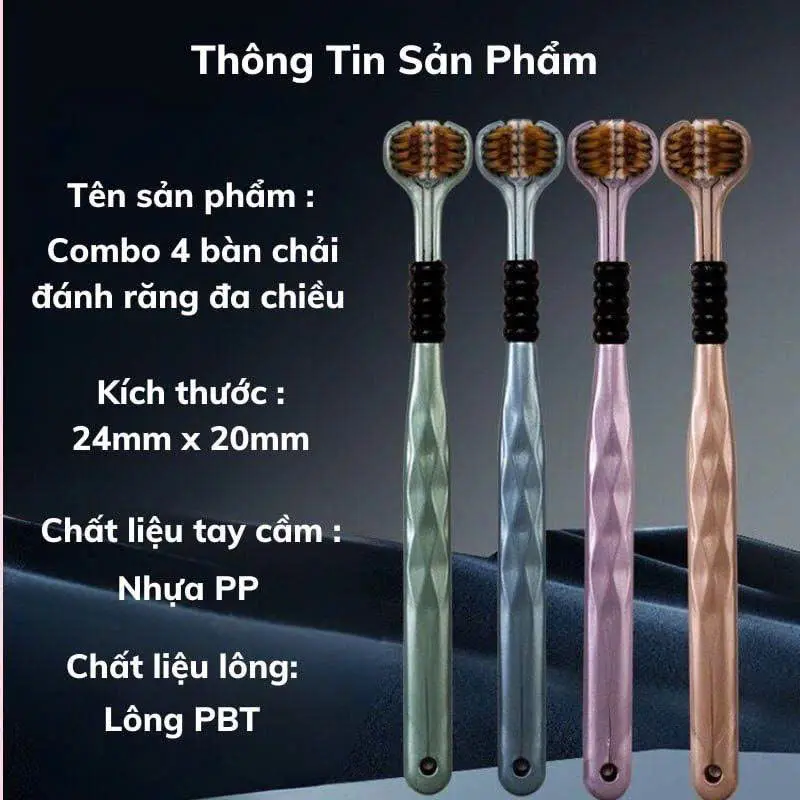 2 Hộp Bàn Chải Đánh Răng 3 Chiều Chải 3 Mặt, Hộp 4 Chiếc Lông Mềm Đánh Bay Mọi Mảng Bám xịt thơm miệng 4