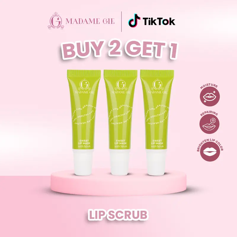【BUNDLE 3 PCS】Madame Gie Sweet Lip Mask - Lip Scrub Vitamin E Lip Balm Moisturizer Serum Pencerah Bibir lipmask 3