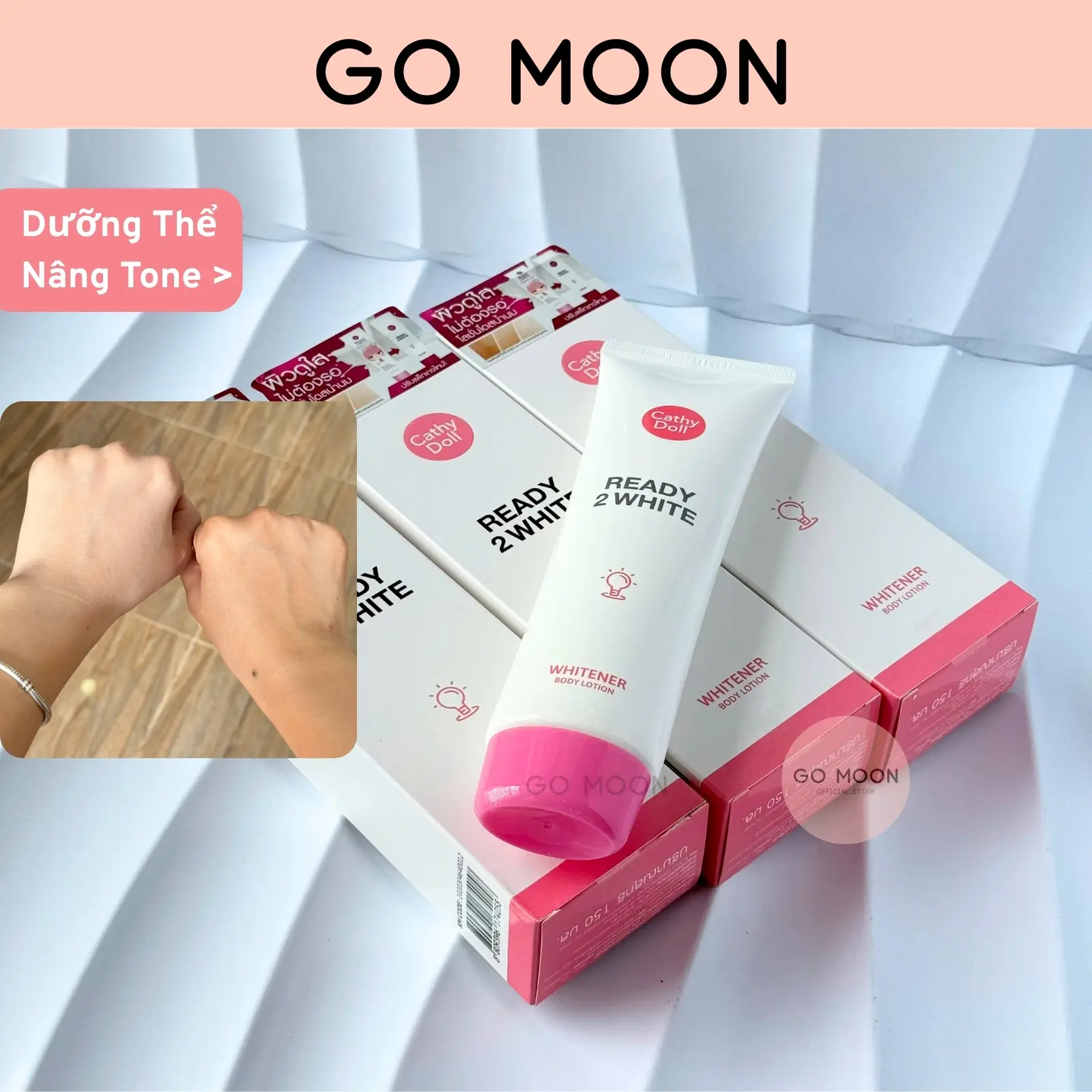 Sữa dưỡng thể trắng da nâng tông cổ Cathy Doll Ready 2 White Body Lotion 150ml kem nâng tone Thái Lan
