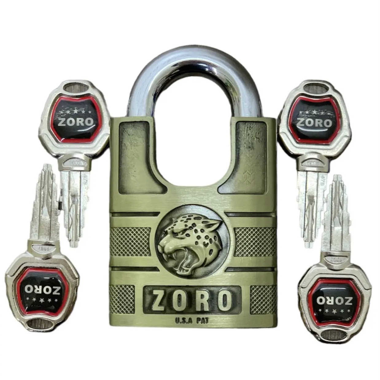 Ổ khóa cao cấp ZORO 6 phân,đầu báo,càng chống cắt,chìa kiếm. ổ khóa bấm không cần chìa.Công nghệ Mỹ: chống cưa-chống nước-chống rỉ sét