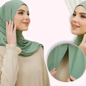 Pasmina Instan Kaos Rayon - Pashmina Sudah Dijahit Bagian Dagunya - Muslim, Jilbab, Kerudung, Hitam, Panjang, Pink, Wanita, Diamond, Khimar