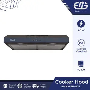 Rinnai Cooker Hood Slim 70cm RH 127B 127 RH127B Penghisap Asap Kompor