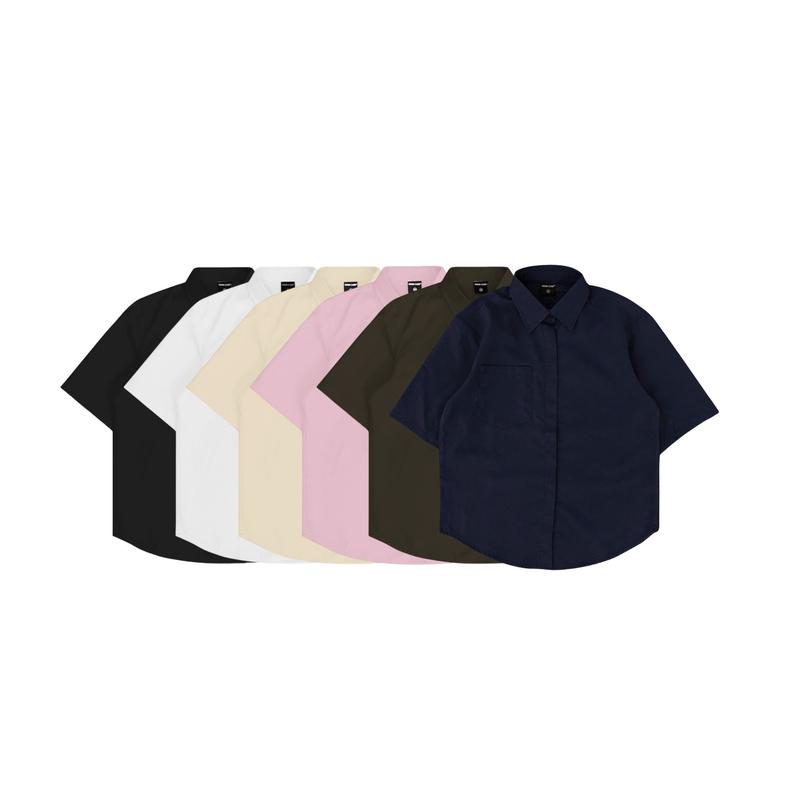 Áo sơ mi cộc tay Original ODIN CLUB, Áo sơ mi nam nữ unisex chất liệu vải thô Hàn Menswear Shirt