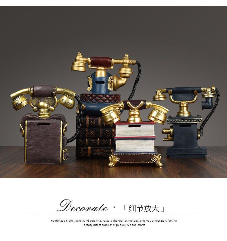 Product Introduction of Retro American Industrial Style Telephone Resin Model Decoration Living Room Simulation Crafts Wine Cabinet Decoration Creative 8