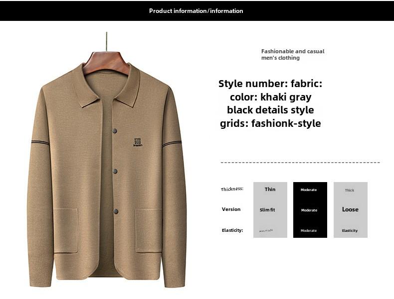 Product Introduction of Cozy High-Density Knit Cardigan for Men: 2024 Autumn Collection Knitwear Menswear Tops Lingerie Knife Longsleeve 10