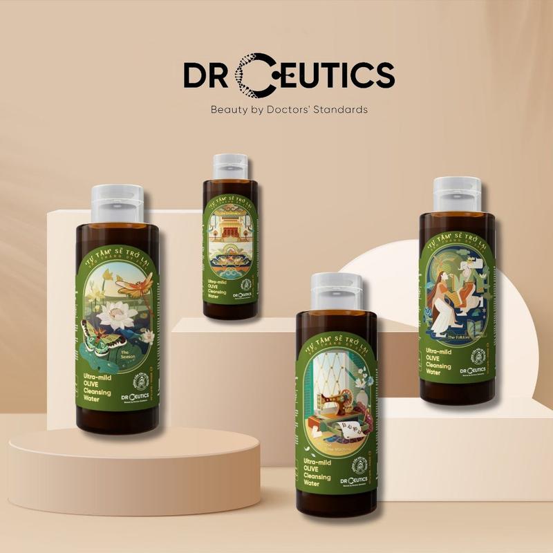 DrCeutics Tự tâm Nước Tẩy Trang Ultra-mild OLIVE Cleansing Water 500ml Cho Mọi Loại Da Đặc Biệt Da Nhạy Cảm Không Gây Khô Rát Da