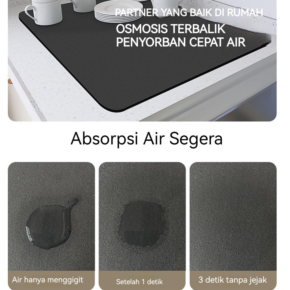 Piring Karet Anti Slip Dapur Kualitas Tinggi | Alas Talenan & Alat Masak | Pad Serap Air Cepat | Tatakan Cuci Piring Aba Aba | Meja Dapur Anti Geser & Anti Bocor