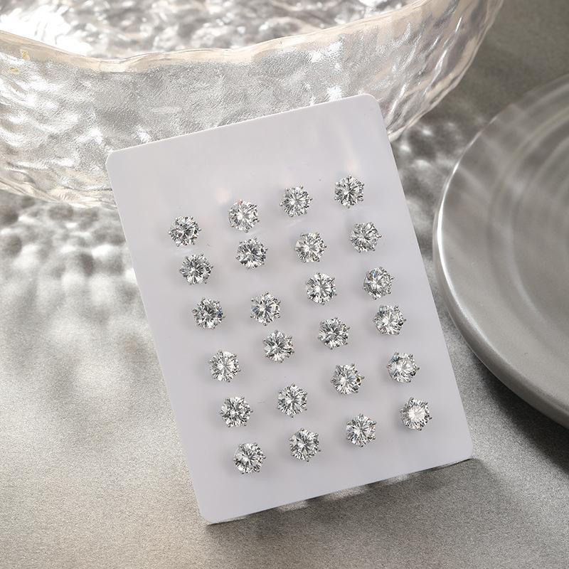 Product Introduction of Bông Tai Đinh tán Zircon, Dát Sáu Chấu Trang sức, phong cách Ins, thiết kế đơn giản, cao cấp, Dễ Phối Đồ 5
