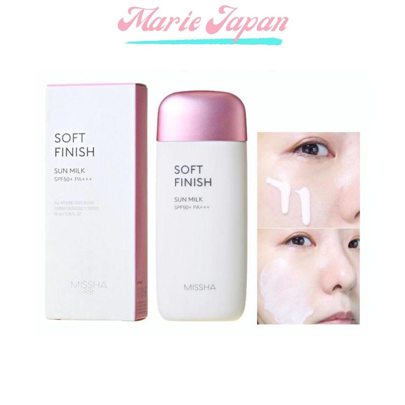 Kem Chống Nắng Chăm Sóc Da Dạng Sữa Missha Soft Finish SPF50 Sun Milk Tuýp 70ml- Sunscreen Nữ Sun Cream