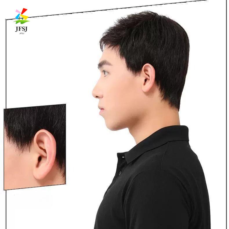 Product Introduction of Wig penutup kepala penuh pria paruh baya dan tua rambut pendek menutupi kepala botak rambut putih botak nyaman wig bernapas alami 7