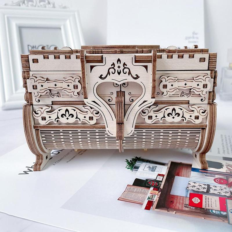 3D Wooden Puzzle Antique Box, DIY Jewelry Gift Box, Birthday Gifts For Adults And Teens 5